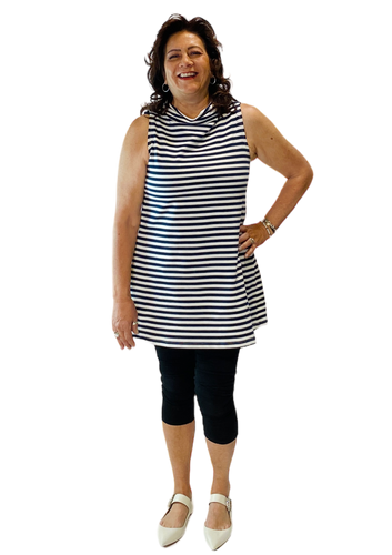 french terry striped tunic tank by alembika