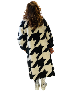 black & white faux fur reversible coat by luukaa