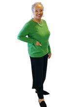 watercress colored fine wool sweater by bibico