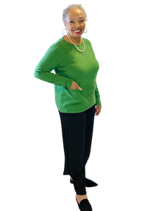 watercress colored fine wool sweater by bibico