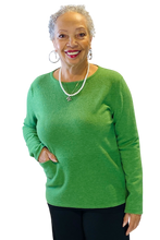 watercress colored fine wool sweater by bibico