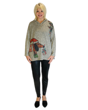 holiday dog print hoodie top by inoah