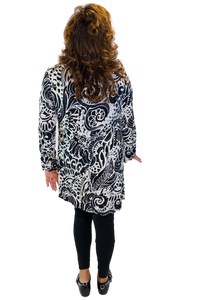 scroll print snap front tunic by liv