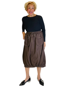 pocket cargo brown cotton  skirt by loyko