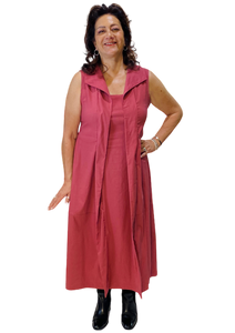 sleeveless dress with lapel by luukaa