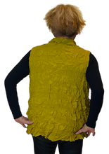 lime/mustard crinkle fabric vest by moonlight