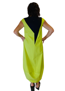 chartreuse lantern shape long dress by ny77