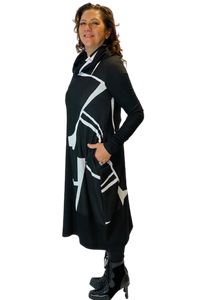 dress with removable cowl by ozai n ku