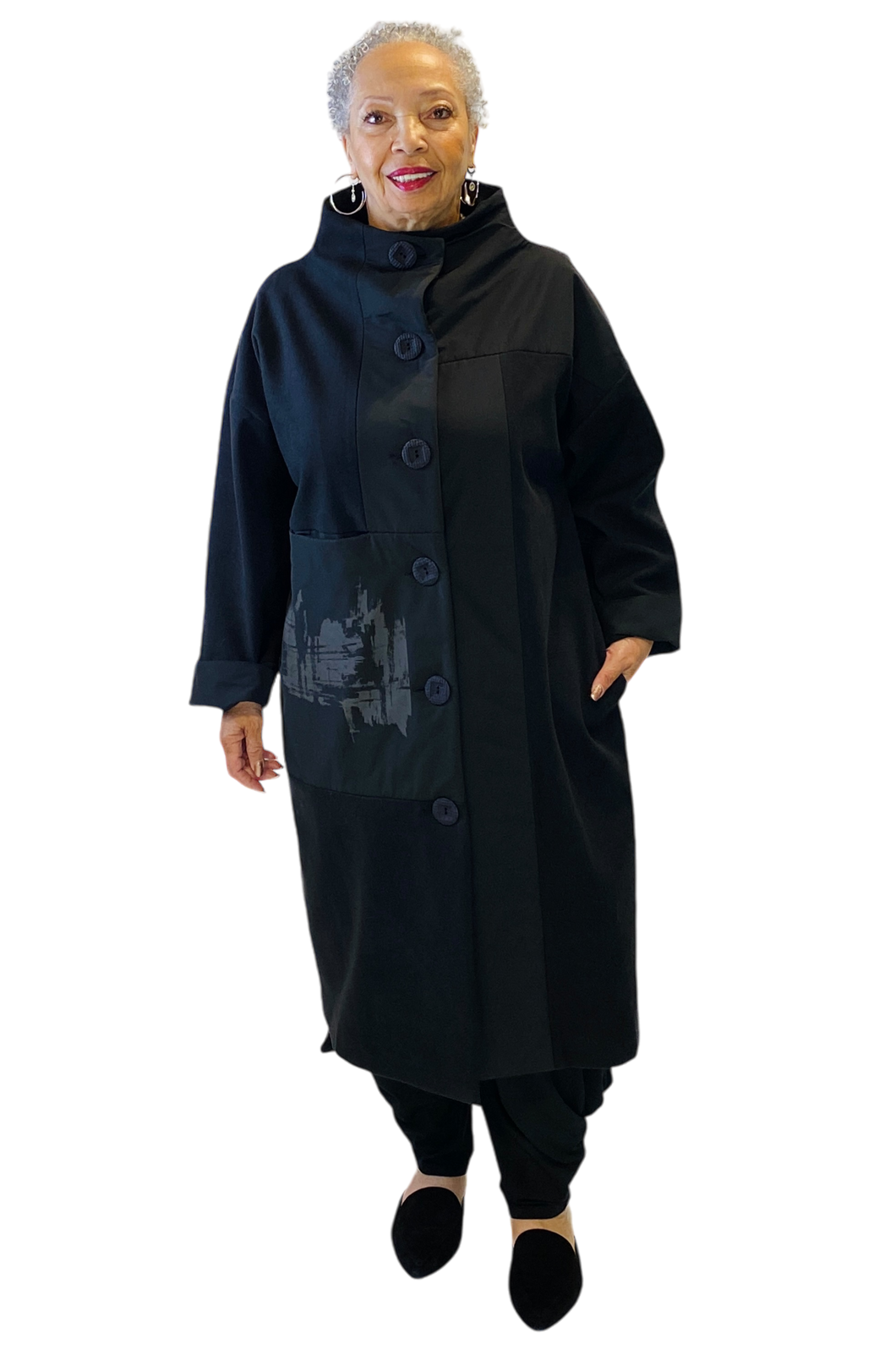 long button front coat by ozai n ku