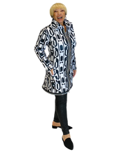 black & white neoprene coat w/ zippers by sohung designs