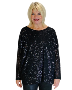 long sleeve sequin top by tina stephens