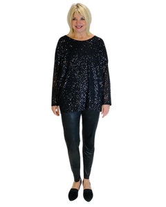 long sleeve sequin top by tina stephens