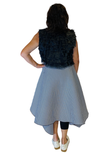 striped skirt with zipper details by sohung designs