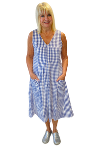 periwinkle gingham sun dress by tulip