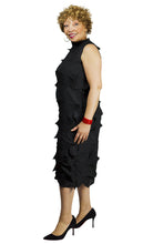 black sleeveless permanent square pleat dress from vanite couture