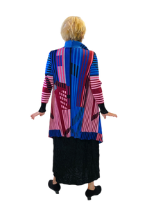 stripes and more pleated cardigan by vanite