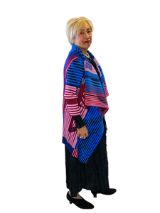 stripes and more pleated cardigan by vanite