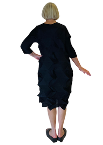 elbow sleeve pleated dress from vanite couture