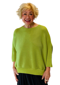 permanent pleat waffle texture green top by vanite couture