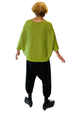 permanent pleat waffle texture green top by vanite couture