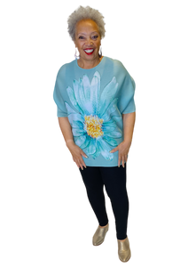 permanent pleat flower top by vanite couture