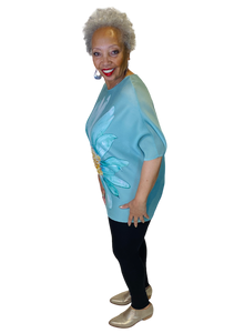 permanent pleat flower top by vanite couture
