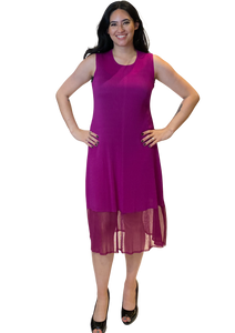 permanent vertical pleat sleeveless dress by vanite couture
