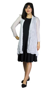 crinkle mesh long open cardigan from comfy