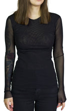 long sleeve mesh crew neck top from petit pois