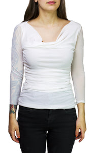 ruched top with sleeves from petit pois